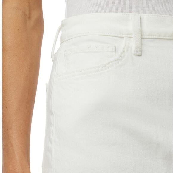 Joe’s Jeans White Denim Midi Skirt High Waist Raw Hem Slit NWT 31 - Picture 4 of 10